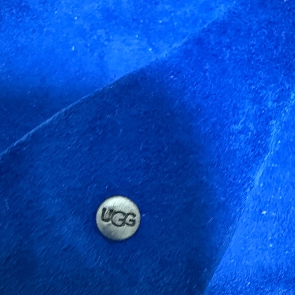 UGG Australia UMA Blue Suede Cork Wedge Woman’s Thong Sandals w/Studs. Size 9W. - Picture 7 of 10